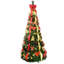 Arbre de Noël pop-up 6 pi avec lumières Ul blanc chaud et décor rouge et or, idéal pour les petits dortoirs