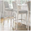 Tabouret 31 "à hauteur de bar blanc avec siège et dossier rembourrés gris, 1 pièce-1633483043-1633483053