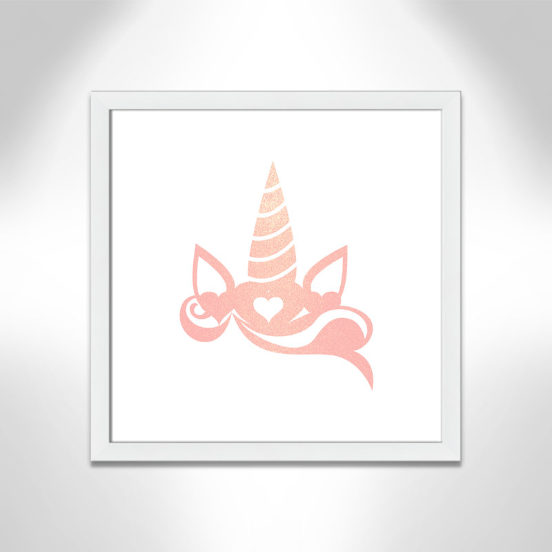 Adhésif décoratif «Be the Unicorn 1» Be a Unicorn, H 22,5 po x l 22,5 po x P 0,6 po, Encadré plat blanc