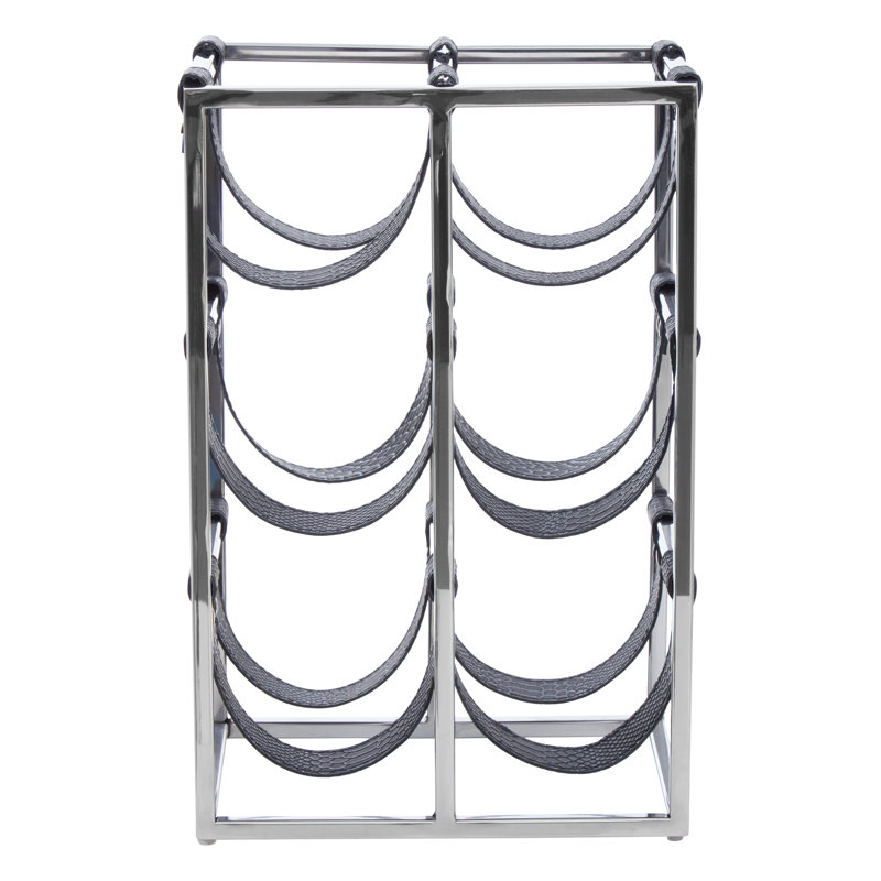 Aldrin Tabletop Wine Bottle Rack, Black/Silver