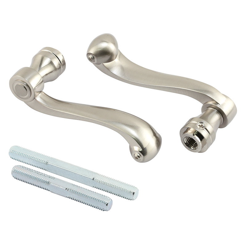 Poignées de porte de style colonial français en fonte lourde, nickel satiné (1 ensemble), Nickel satiné