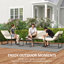Ensemble de meubles de patio 4 pièces avec canapé en verre trempé beige