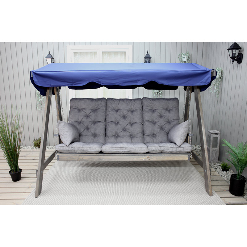 Youngs 3 Person Porch Swing with Canopy, Grey, Grey