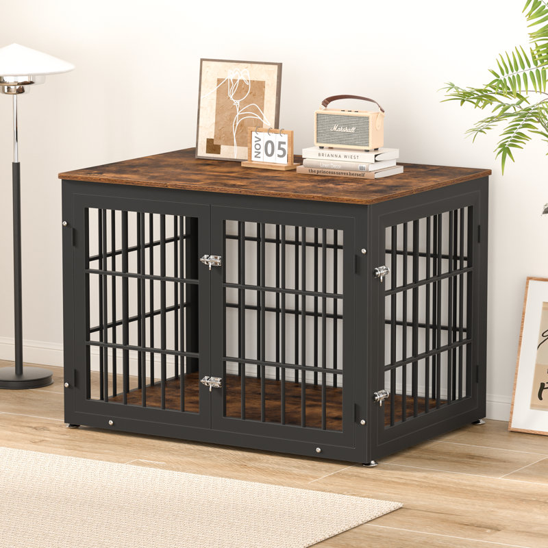 Meuble pour chien robuste de 42 pouces, table de bout décorative pour animal de compagnie, chenil en bois pour l'intérieur