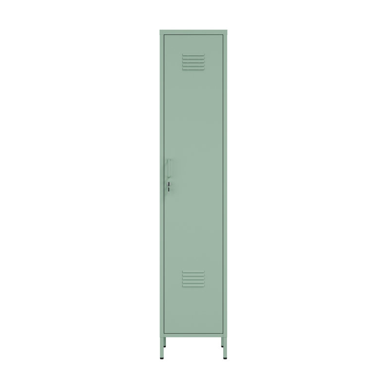 Bargale 15 Single Locker Storage Cabinet with 5 Adjustable Shelves, Green