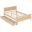 Structure de lit double avec tiroirs de rangement, lit plateforme en bois avec tête de lit-129619113-129619118