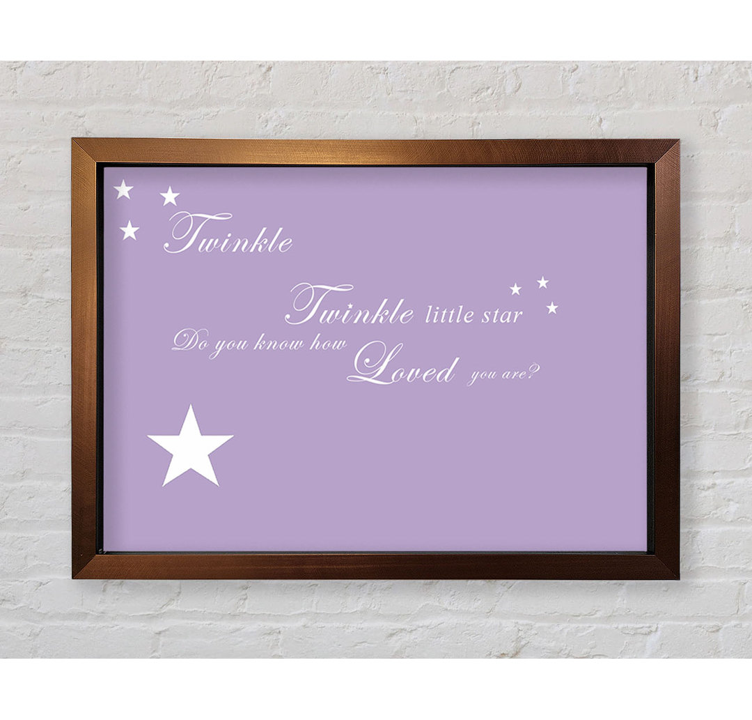 Kinderzimmer Zitat Twinkle Twinkle Little Star 1 Gerahmter Druck