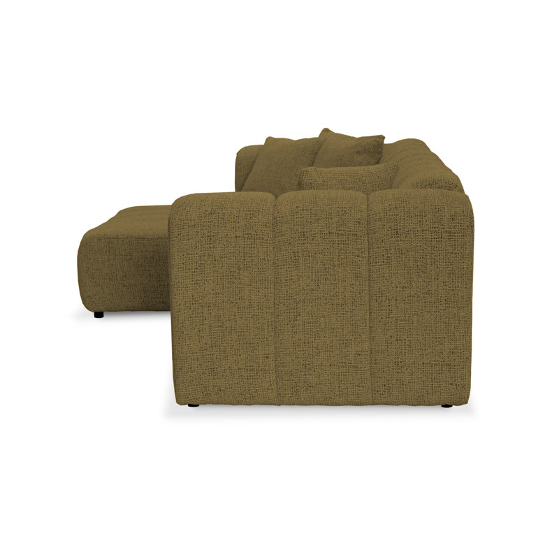 3 Seater Corner Sofa, Left Hand Facing, Polyester - Yellow