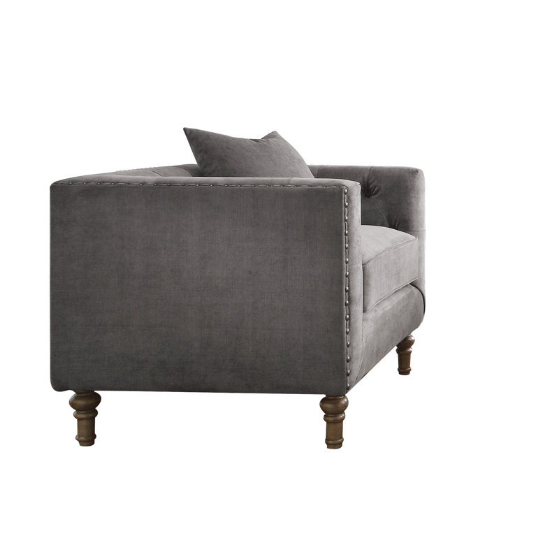Chaise d'appoint grise avec coussin moelleux - complétant différents thèmes de décoration en mousse et en duvet offrant un confort optimal