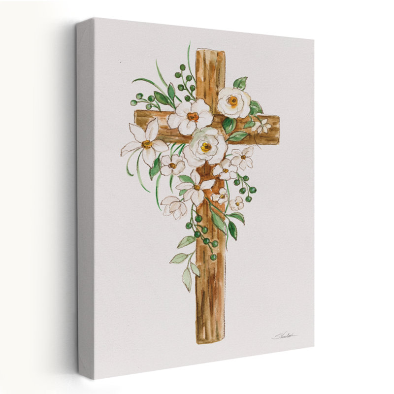 Croix I - croix fleur floral, H 24 po x l 16 po