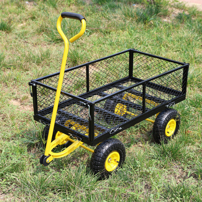 Chariot pour transport de bois de chauffage - Modèle TC1840BKG (noir), Noir / Jaune