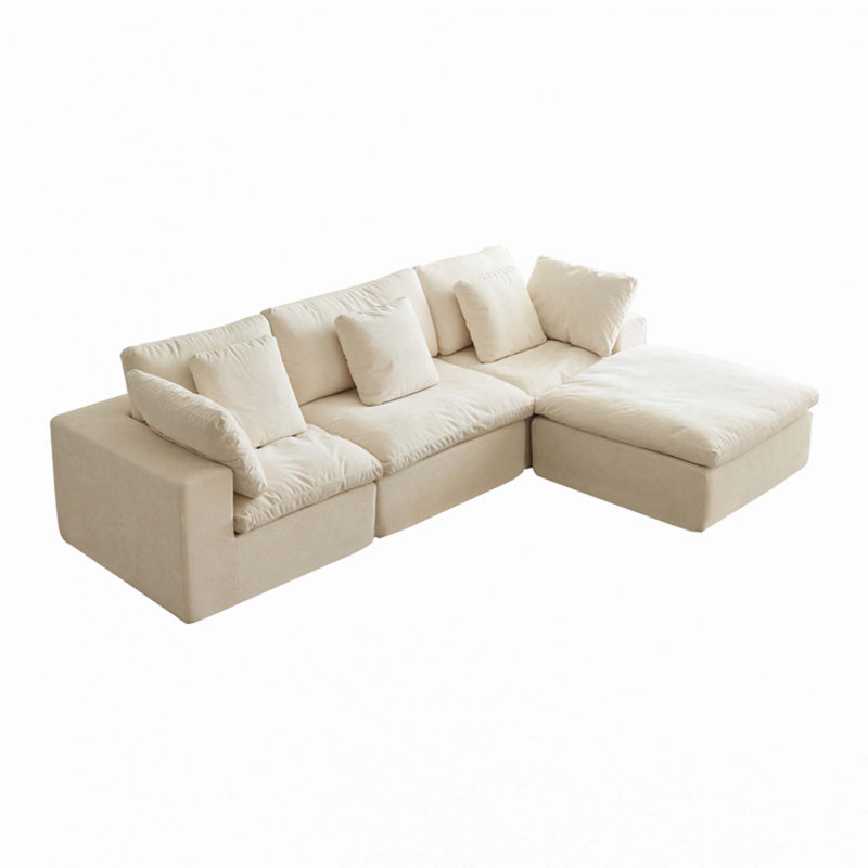 Cloud Modular Sectional Sofa, Beige Fabric