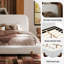 Très grande base de lit Cloud, structure de lit plateforme tapissier avec tête de lit Soft Boucle, pieds en bois massif, aucun sommier requis - assemblage facile