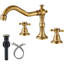 Widespread Bathroom Sink Basin Faucet Waterfall 2 Handle 3 hole Vanity Mixer Tap