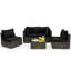 Ensemble de conversation modulaire en rotin avec coussins-1801425531