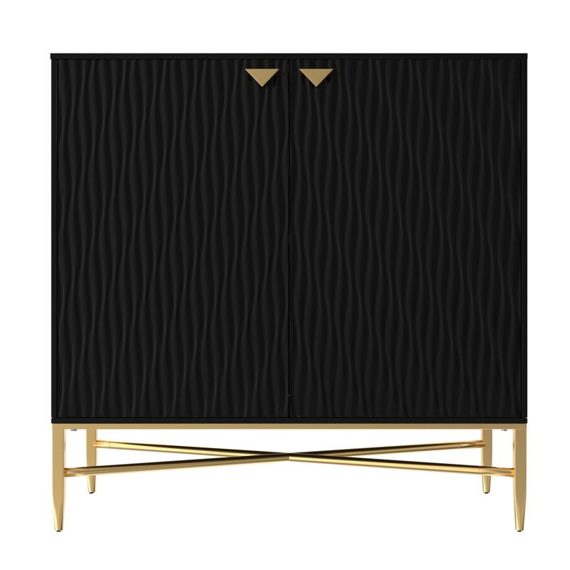 2-Door Storage Accent Cabinet, Black