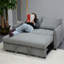 Lit en velours gris avec dispositif coulissant, 2 poches latérales et coussins, dossier réglable pour le salon, canapé-lit convertible, tissu, surface, véranda