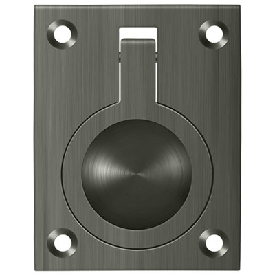 Deltana FRP25CR003 Flush Ring Pull, 2-1/2" x 1-7/8" in PVD Polished Brass