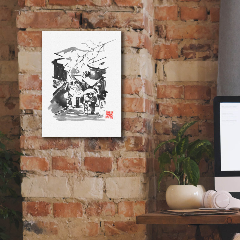 «Fuji San In Snow» par Pechane, art mural sur toile, H 16 po x l 12 po x P 0,75 po