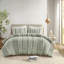 Ensemble de couette 3 pièces en coton, couleur sauge, format King/Cal King-136110676