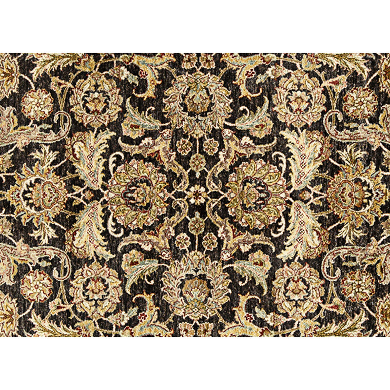 High-Quality Hand-Knotted Black And Red Area Rug