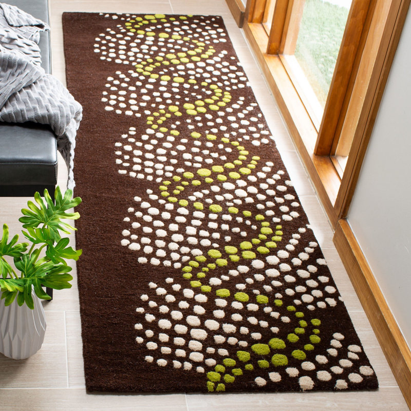 Campo Hand Tufted Wool And Viscose Polka Dots Rug, Runner 2'6" x 8'
