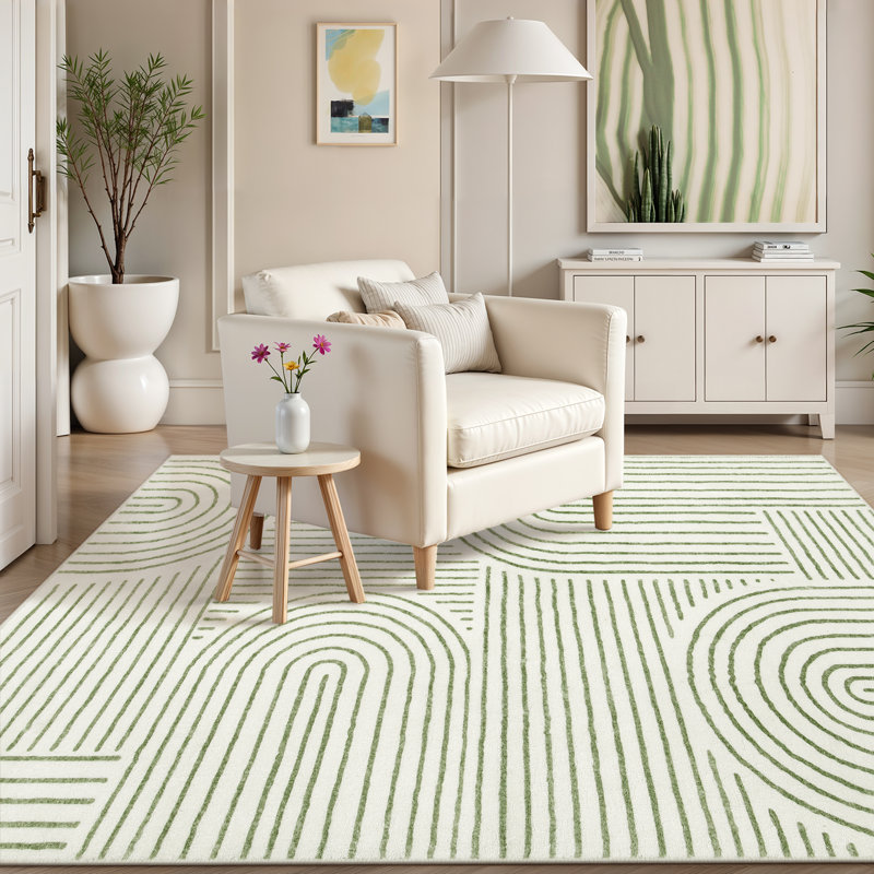 Abstract Washable Area Rug Soft Bedroom Rug for Living Room Ultra-Thin Non Slip Office Carpet, Rectangle 4' x 6'