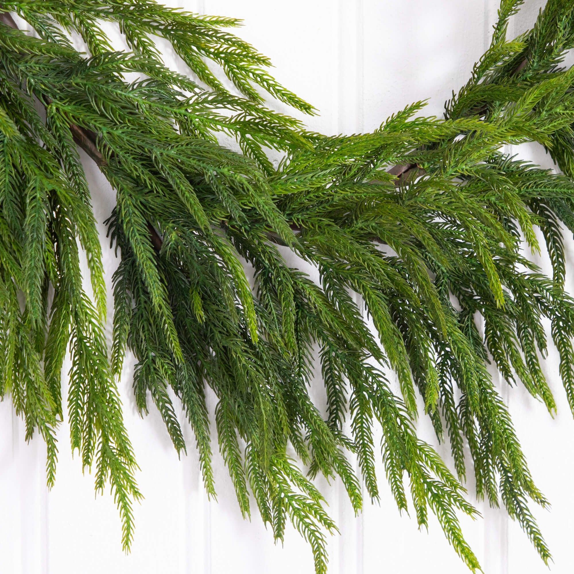 10Ft. Artificial Real Touch Norfolk Island Pine Garland With Natural Look, 6' L, Green