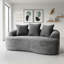Canapé incurvé de 164 cm avec coussins à ressorts ensachés, velours côtelé gris, 3 coussins décoratifs, compact pour les petites pièces, aucun assemblage requis, velours côtelé, option d'assise compacte, nécessaire