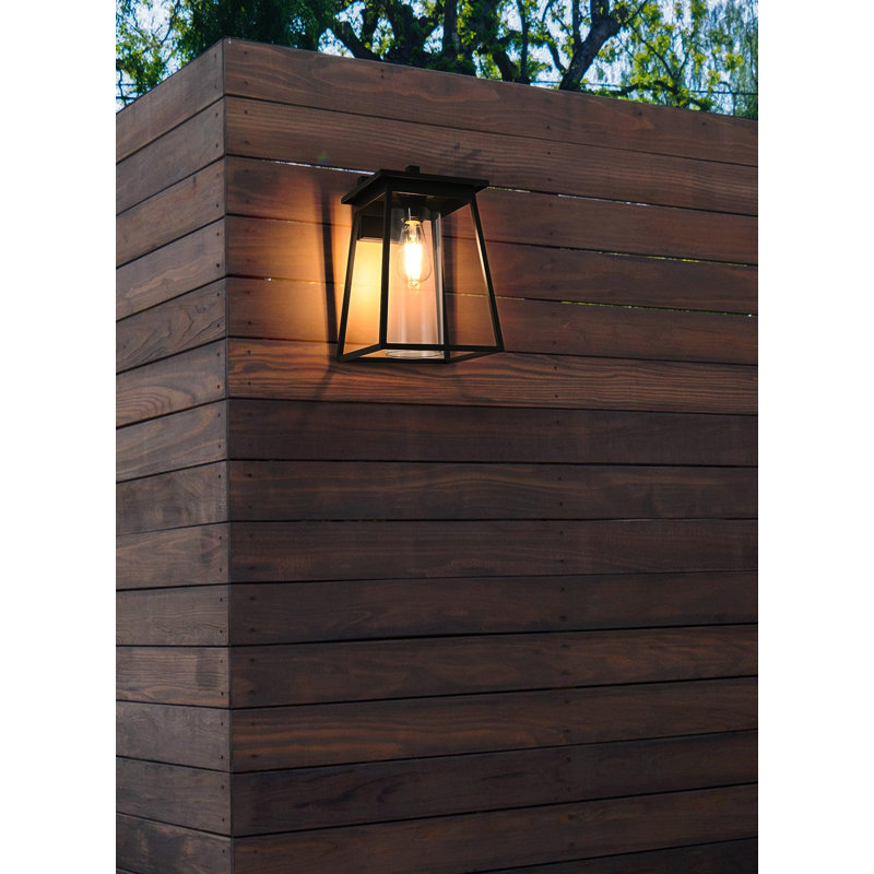 Lambert Outdoor Wall sconce in Black, 14" H x 8.5" W x 9.5" D