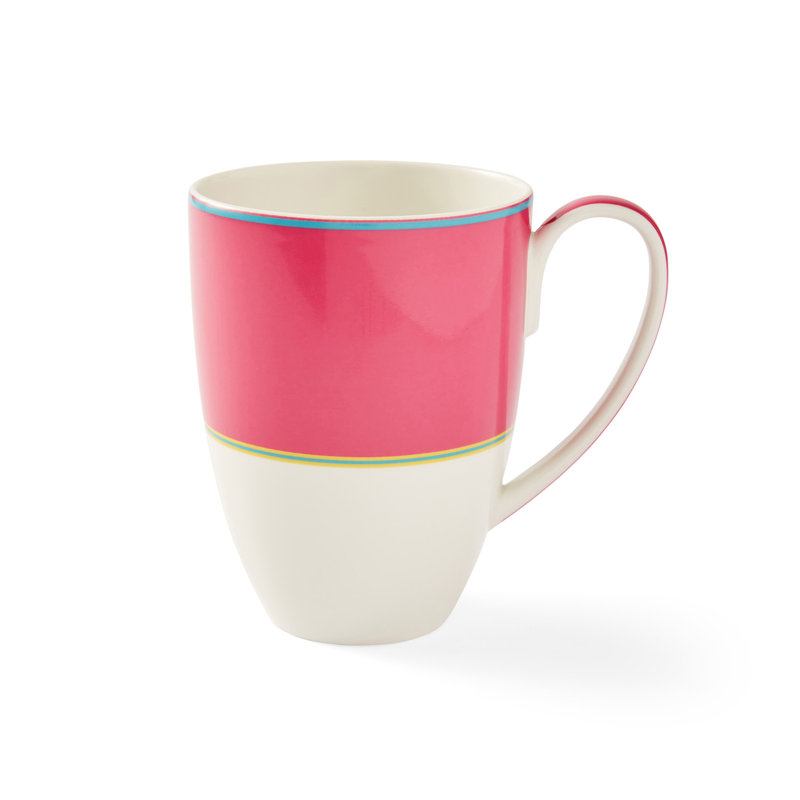 17 Oz Mug in Turquoise, Pink