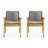 Outdoor Acacia Wood Club Chairs
