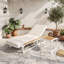 Chaise longue réglable avec coussin et table d'appoint assortie-133290517