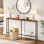 Console rustique avec station de charge - table de canapé étroite, table de canapé derrière avec prises et ports USB