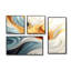 Vague rétro bleue et orange élégante II - art mural moderne 4 pièces-833867060-833867063