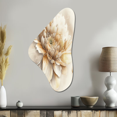 Art mural asymétrique simple en forme de fleur de V beige - Boomerang floral