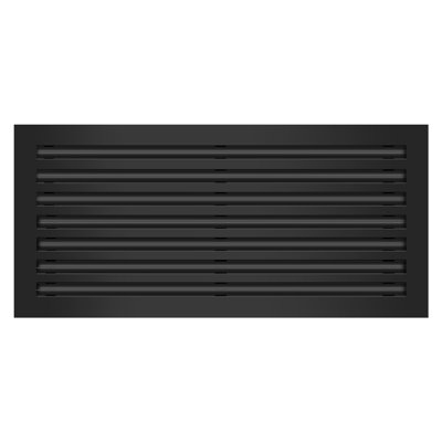 Buildmart - 30 po x 14 po - Couvercle d'évent moderne noir - Diffuseur à fente linéaire standard - Grille de registre