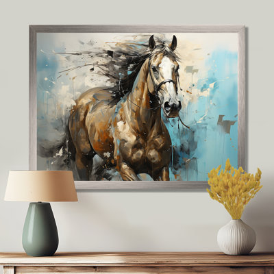 Cheval galopant fantaisiste - cheval, art mural