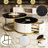 Modern Round Nesting Coffee Table Fluted With Drawer In Black & Gold In 31.5''-610271960-618908506