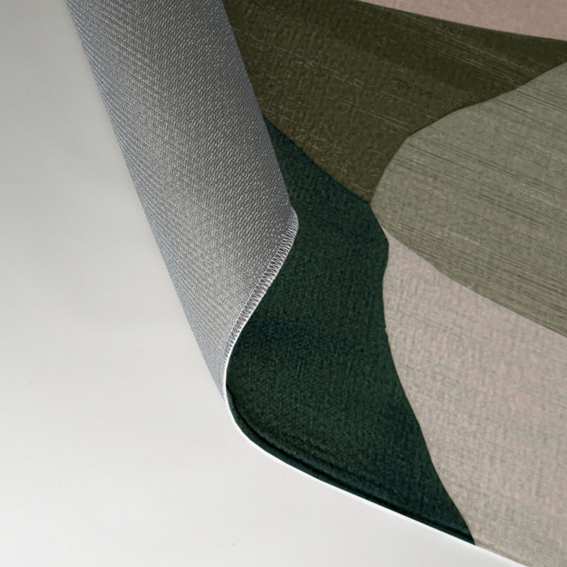 Tapis intérieur et extérieur vert Watercolor, Rectangle 5 pi x 7 pi