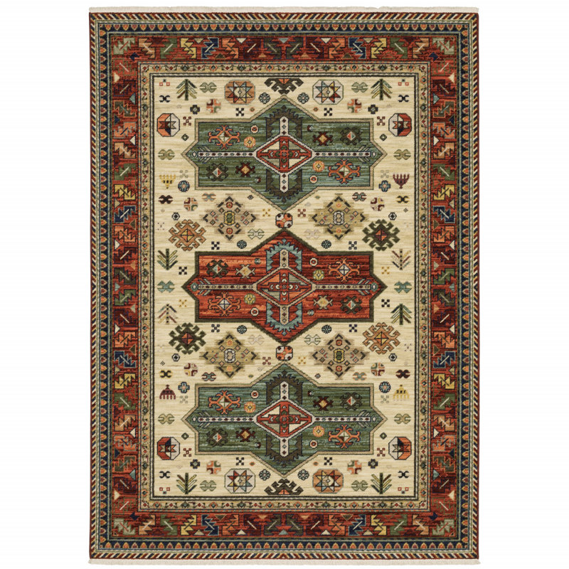 Oriental Indoor Rug, Rectangle 3'3" x 5'
