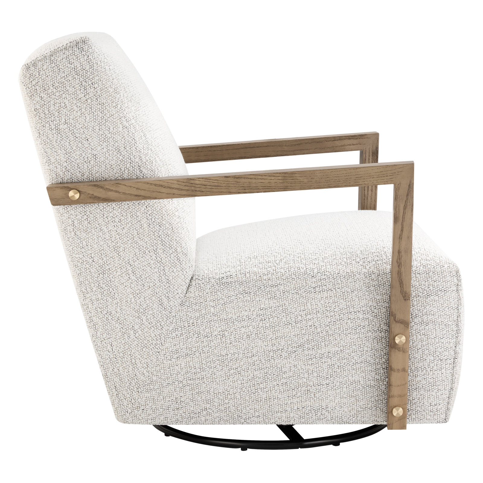 Camino Pine Swivel Armchair, Merino Cotton Performance Boucle