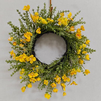 Fannythia Fannin fleurs jaunes avec anneau suspendu 14 po