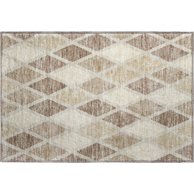 Premium Machine Washable Prisco Taupe Rug