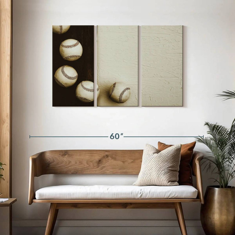 Sireci Rustic Baseballs, 28" H x 45" W