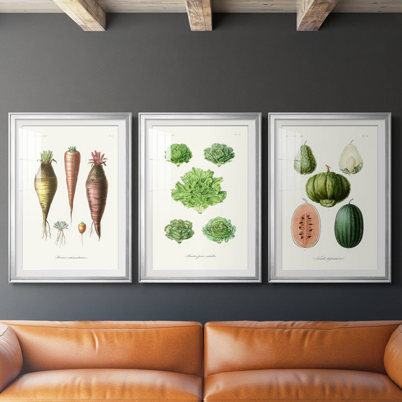 Variétés de fruits et légumes VI - Impression sur mesure encadrée de qualité supérieure - 3 pièces