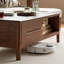 Table basse en chêne avec coins arrondis-630446653