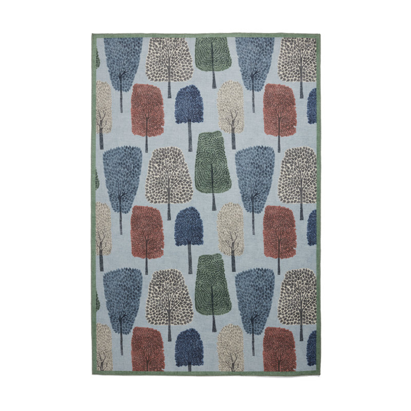 Scion Floral Digitally Printed 152cm X 152cm Area Rug, Blue, Rectangle 185 x 290 cm
