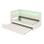 Lit plateforme tapissier simple avec ports USB et ceinture à DEL, avec lit gigogne, blanc-1511635756