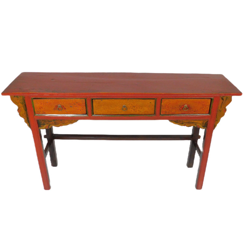  Table Tibet, motif floral antique